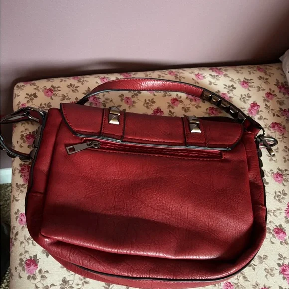 Red Studded Crossbody Bag - Picture 3 of 6